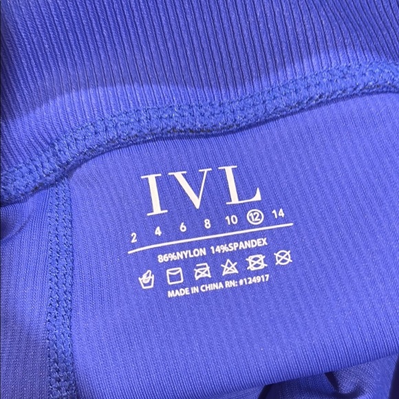 IVL Collective Royal Blue Ribbed High Rise Leggings - Picture 2 of 9